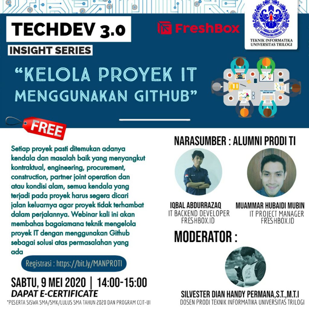 TechDev 3.0 : Webinar Kelola Project IT | Prodi Teknik Informatika