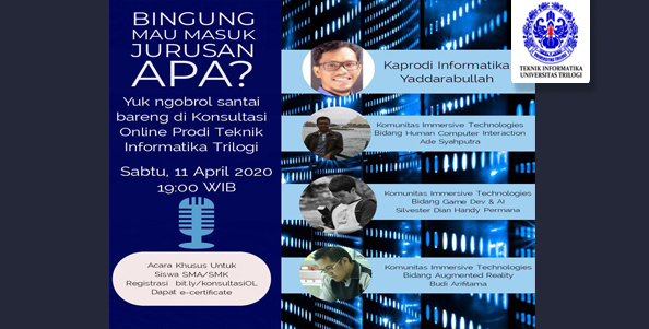 Webminar Konsoltasi Online Prodi Teknik Informatika Universitas Trilogi