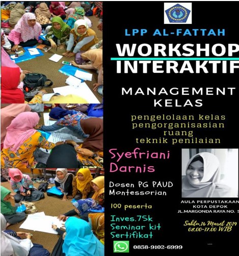 Worshop “Manajemen Kelas untuk Guru PAUD/TK” bersama Dosen PG-PAUD Universitas Trilogi