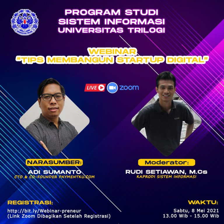 Webinar “Tips Membangun Startup Digital” oleh Prodi Sistem Informasi