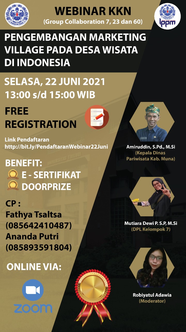WEBINAR KKN “PENGEMBANGAN MARKETING VILLAGE PADA DESA WISATA DI INDONESIA”