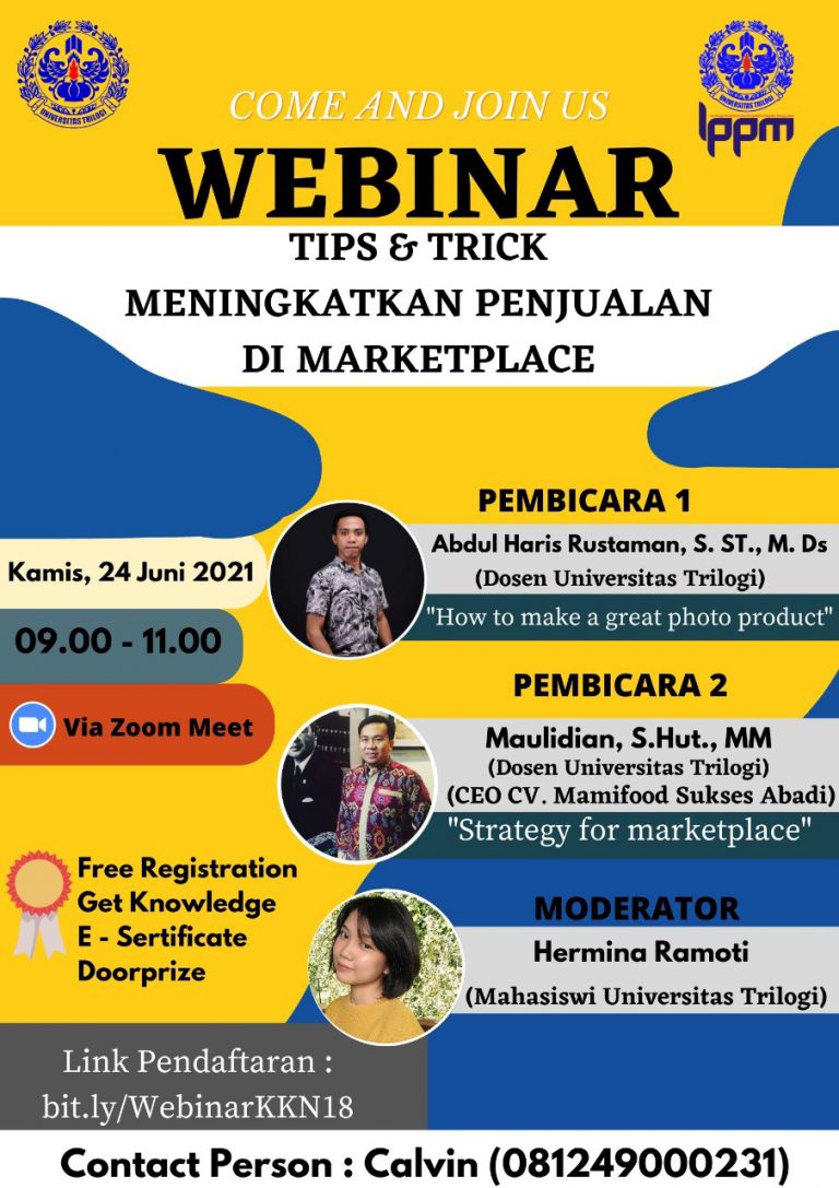 WEBINAR “TIPS & TRICK MENINGKATKAN PENJUALAN DI MARKETPLACE”