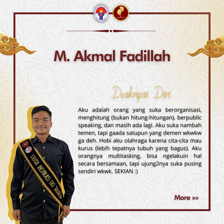 Akmal, Mahasiswa Trilogi yang menjadi Duta Inspirasi Indonesia