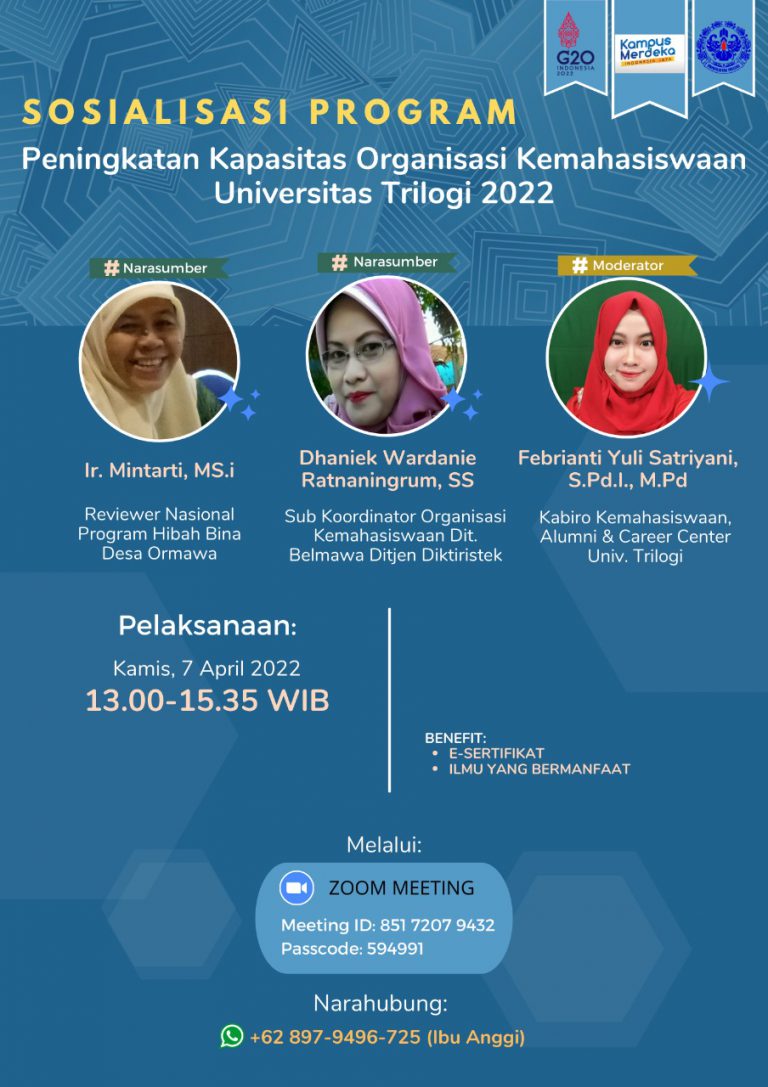 Peningkatan Kapasitas Organisasi Kemahasiswaan Universitas Trilogi 2022